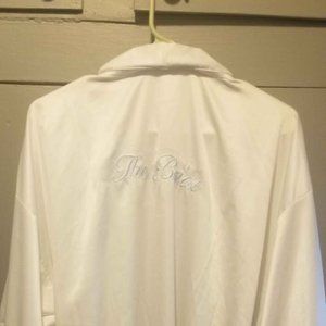 "Bride" white silk robe
